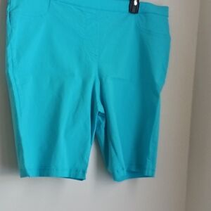 Laura Scott Shorts Women 1X Blue Casual Resort Vacation Beach Academia 90's Y2K